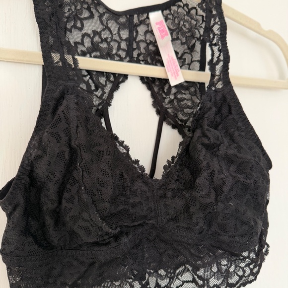 PINK by Victoria's Secret Black Lace Bralette with open strappy back - Picture 4 of 4